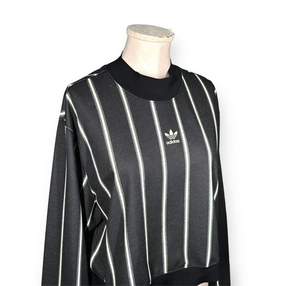 ADIDAS Special Edition Sweatshirt Sweater Crop Top Mint Green Striped Active XL - Picture 4 of 13